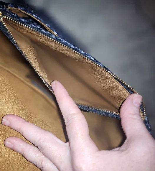 Coach Full Size Klare Bag In Navy Blue With Woven Front. - Picture 8 of 15